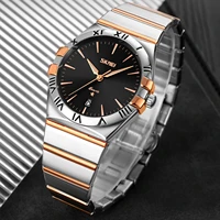 skmei luxury stainless steel quartz watches for men waterproof date time wristwatches busuness male clock reloj hombre9257