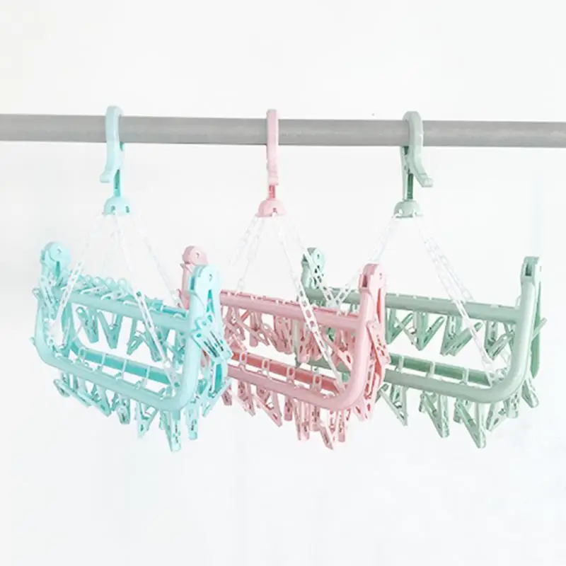 

Multifunctional Hanger Children Adults Clothes Dryer Save Wardrobe Space Socks Underwear Plastic Drying Anti-slip Water Ripples