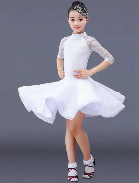 

1 шт./партия, детское кружевное платье для латиноамериканских танцев