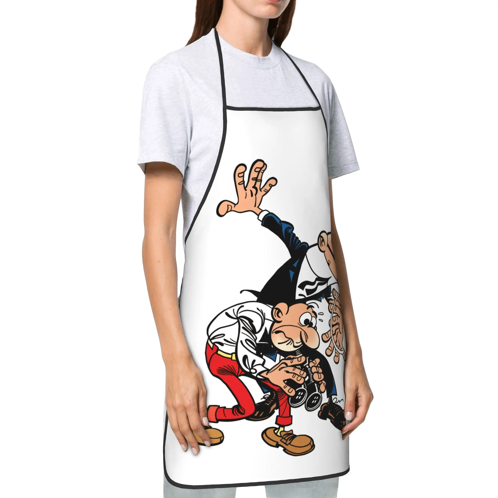 Фото Фартуки Mort & Phil Mortadelo y Filemón: модные кухонные аксессуары, фартуки для парикмахеров и ресторанов без карманов №3