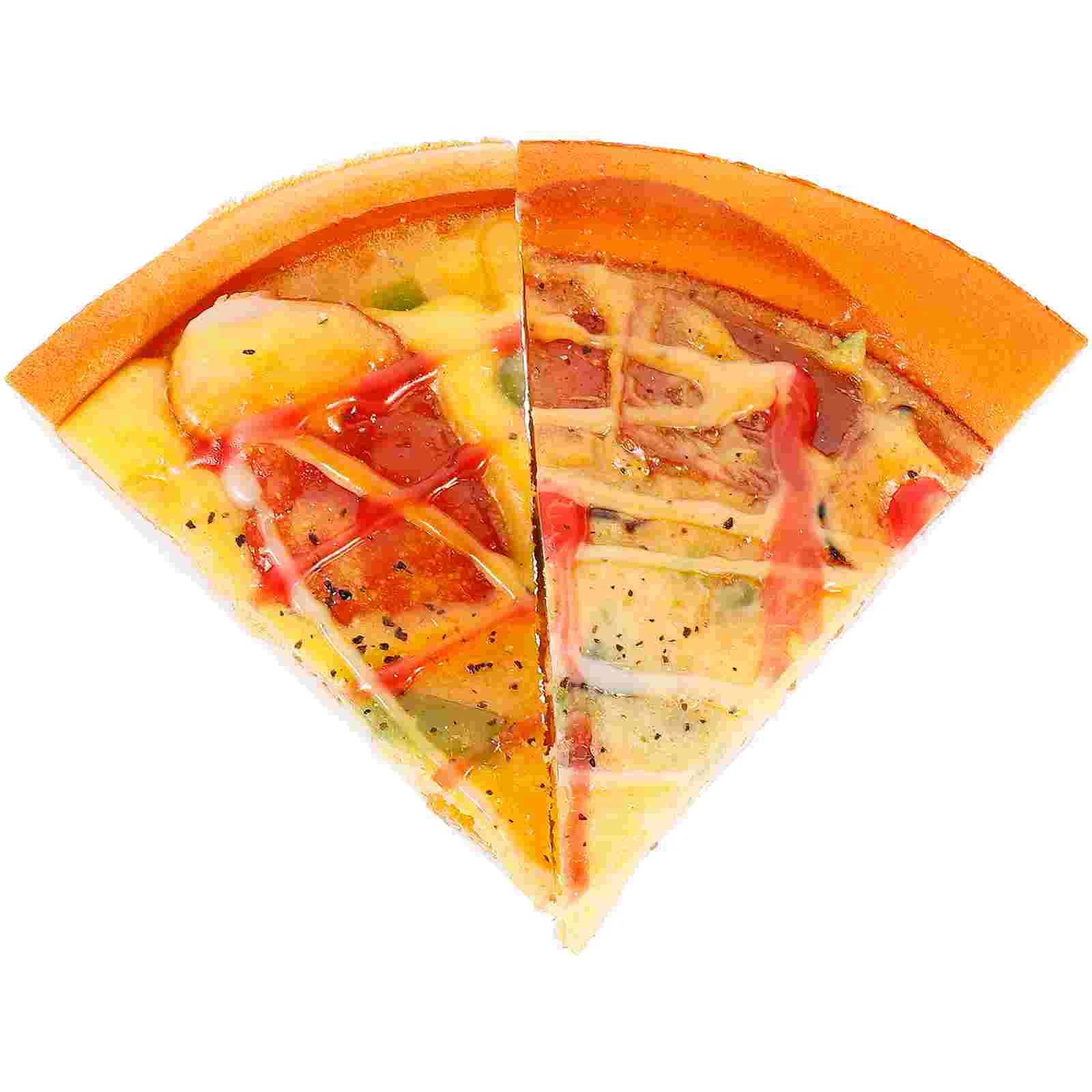 

2 Pcs Simulation Pizza Slices Nativity Ornaments Kids Cut Toy Food Fruits Simulation Lifelike Food Food Model Nativity Set Kids
