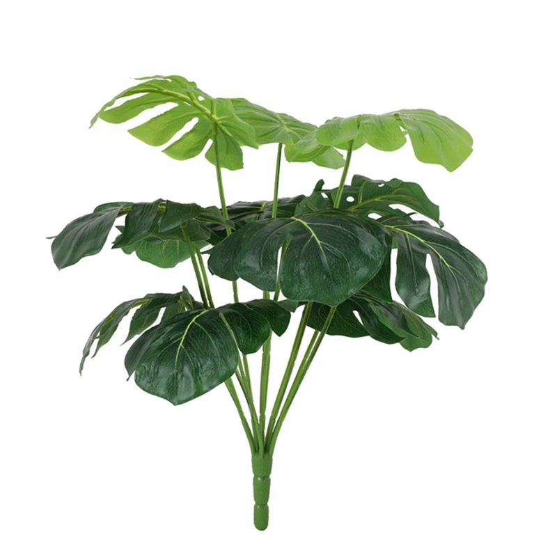 

ABHU искусственные растения, зеленые Пальмовые Листья Monstera, украшение для дома, сада, гостиной, спальни, балкона, Тропическое искусственное длинное растение