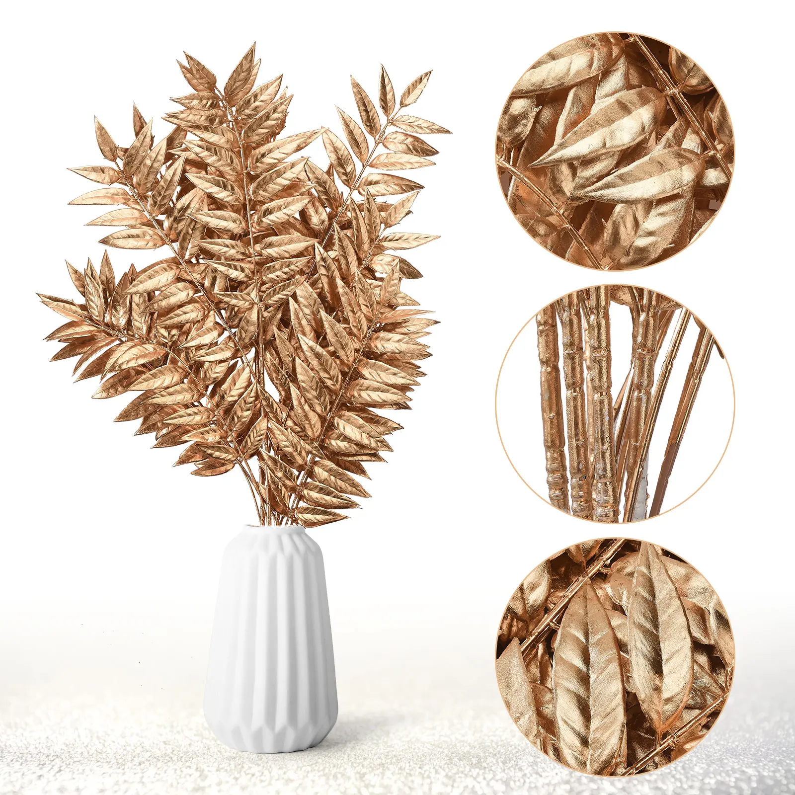 

For Home Christmas Tree Decoration Decorations Fake Flowers Xmas Ornaments New Year Creative Golden Glitter Branches