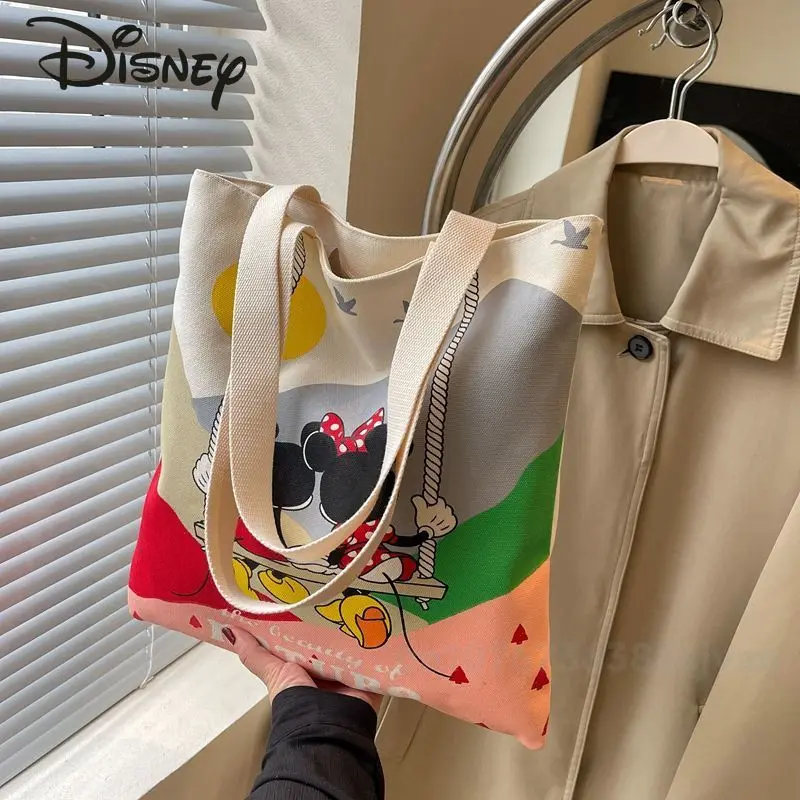 Новая женская сумка Disney модная Высококачественная Холщовая Сумка через плечо