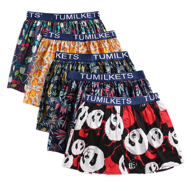 

HaleyChan 1Pc Fashion Men's Printed Plaid Boxer Shorts Loose Shorts Cotton Arrow Pants Boxer Briefs Mens Lingerie Boyshorts