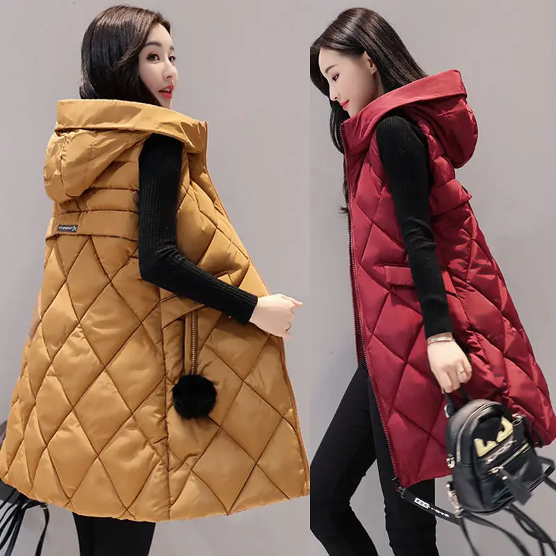 

Korean Waistcoat Vest Women Winter Warm Sleeveless Jacket 2023 Spring Autumn Woman Oversize Women's Down Cotton Vest L-4XL