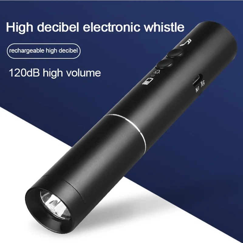 

Electronic Whistle With LED Flashlight 2 IN 1 High Decibel Outdoor Traffic Football Basketball Game Referee Training Survival