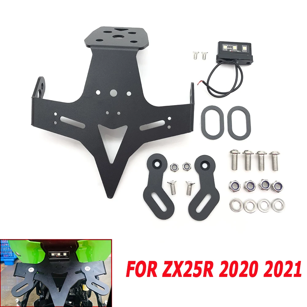 

New Motorcycle Tail Tidy Fender Frame Eliminator LED License Plate Holder Bracket LED Light For Kawasaki ZX25R ZX 25R 2020 2021
