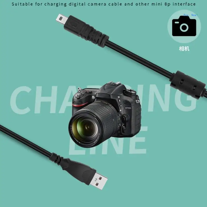 

Universal Digtal Camera 8Pin Charging Cable Power Adapter 1/1.5M USB Data Line Digtal Camera Accessories