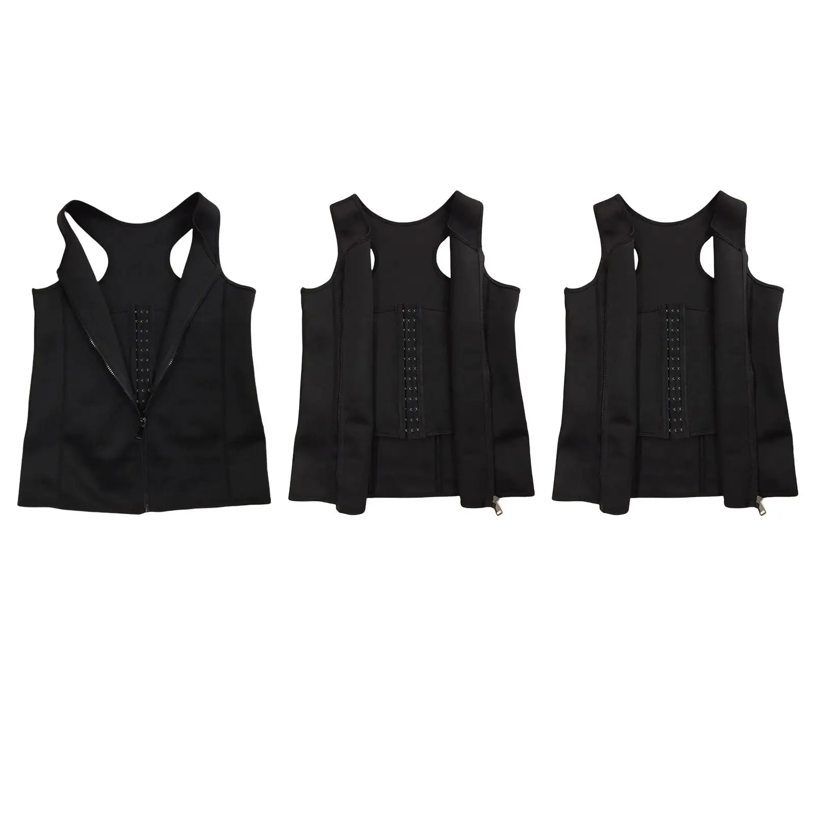 

Sauna Vest for Men Hot Neoprene Sweat Vest Waist Trainer Tank Top Body Shaper Zipper Corset Compression Workout Shirt