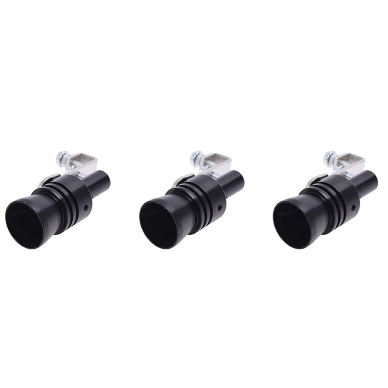 

3X Aluminum Turbo Sound Whistle Exhaust Pipe Tailpipe BOV Blow-Off Valve Simulator Black (Size XL)