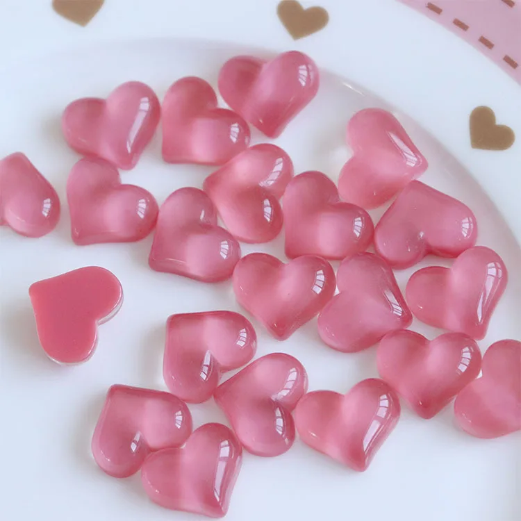 

10 шт., сережки-сердечки из смолы, 16 х19 мм