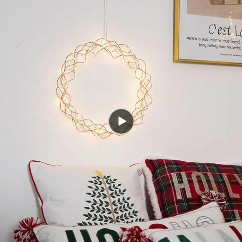 

LED Luminous Garland Decorations Metal Doorway Window Sill Glass Ornaments Outdoor/Indoor Party Holiday Adornment XMAS Gift