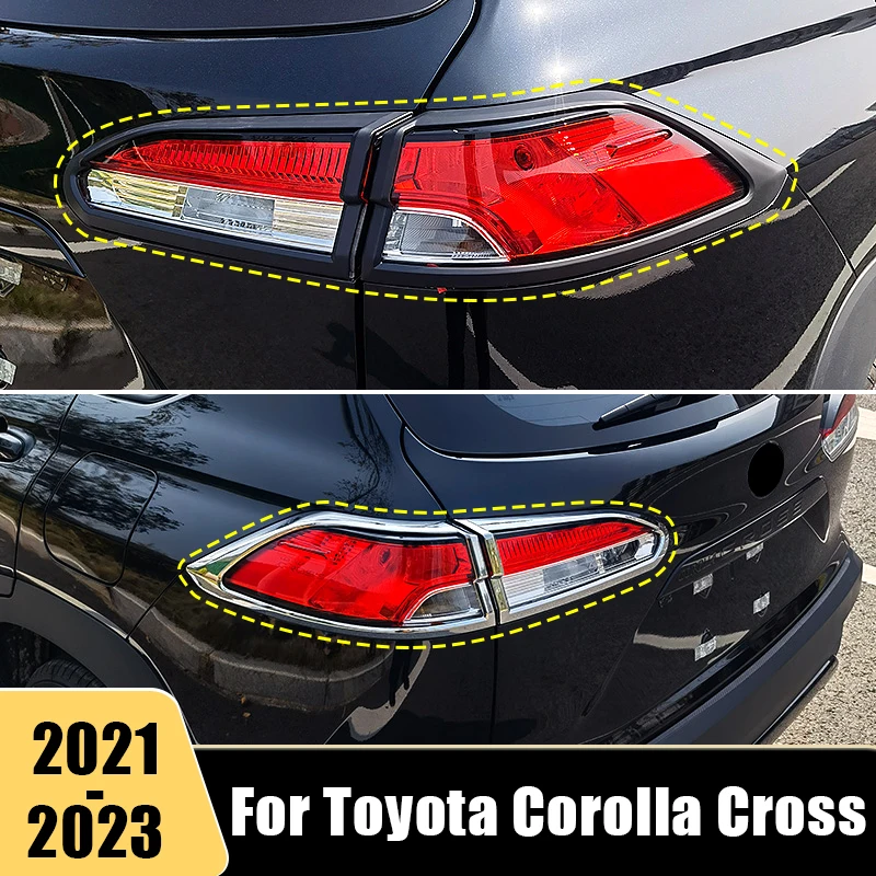 

For Toyota Corolla Cross XG10 2021 2022 2023 Hybrid ABS Car Taillight Lamp Cover Trim Rear Fog Lamp Light Molding Accessories
