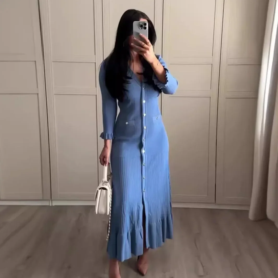 Трикотажное платье женские сексуальные длинные платья однотонные облегающие с