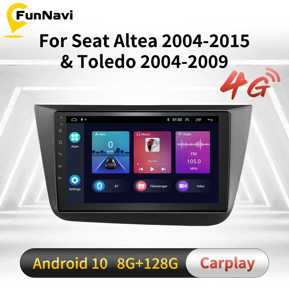 Автомагнитола 2 Din на Android для Seat Altea 2004-2015 Толедо 2004-2009 дюймов экран 9 GPS-навигация