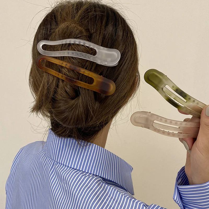 

Korean Style Acrylic Duckbill Clip Large Frosted Fishtail Clip The Back Of The Head Hair Clip Claw Clip Women's Hair Accessories