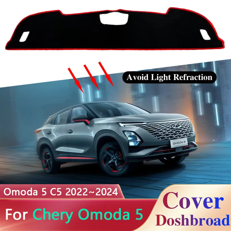 

Коврик для приборной панели автомобиля Chery Chirey Omoda 5 C5 FX 2022 ~ 2024, коврик для приборной панели, ковер от солнца, Противоскользящий коврик, аксессуары