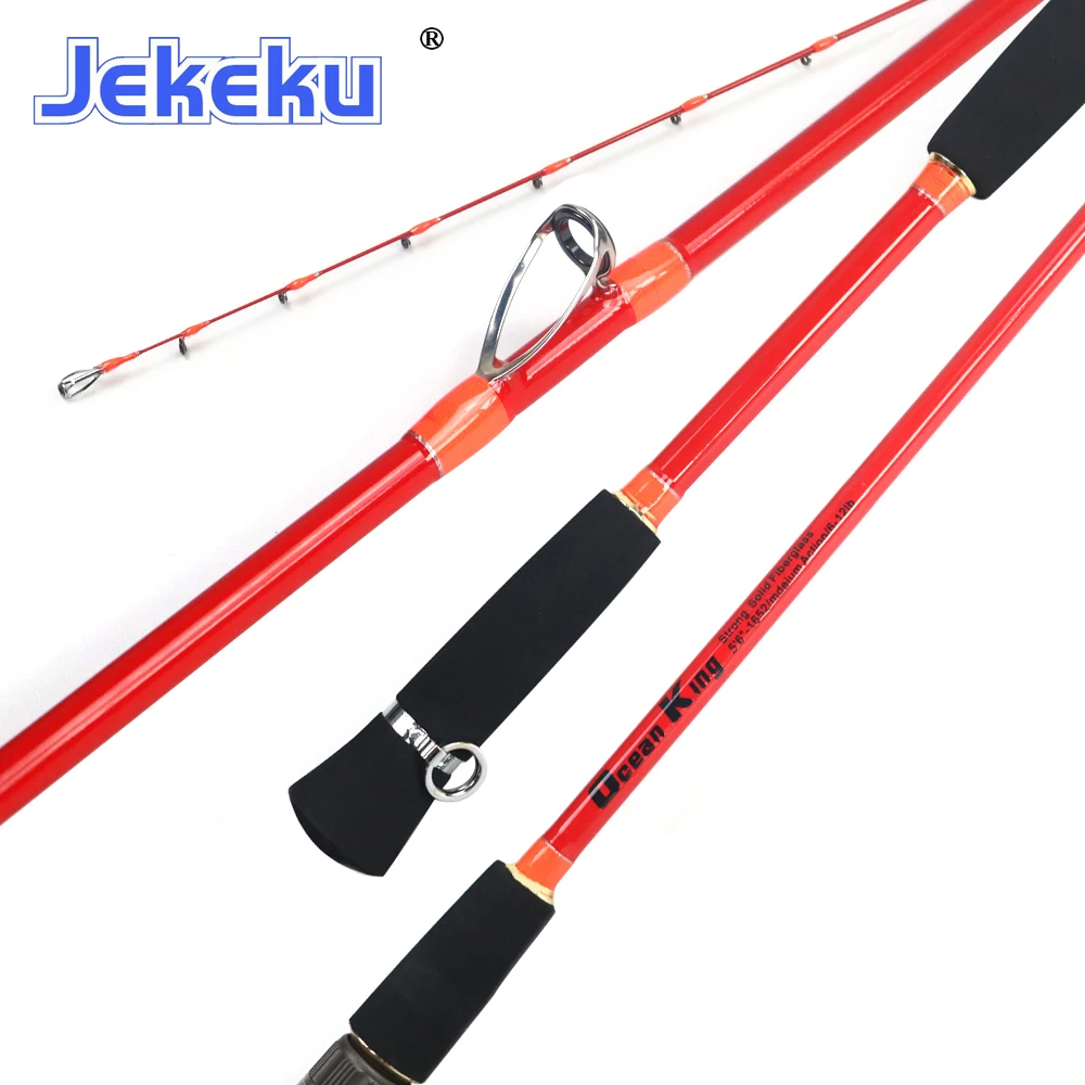 JEKEKU  NEW Squid Spinning and Casting Fishing Rod Solid Top Tip Carbon Rod 1.7m Fishing Rod Weight 120g