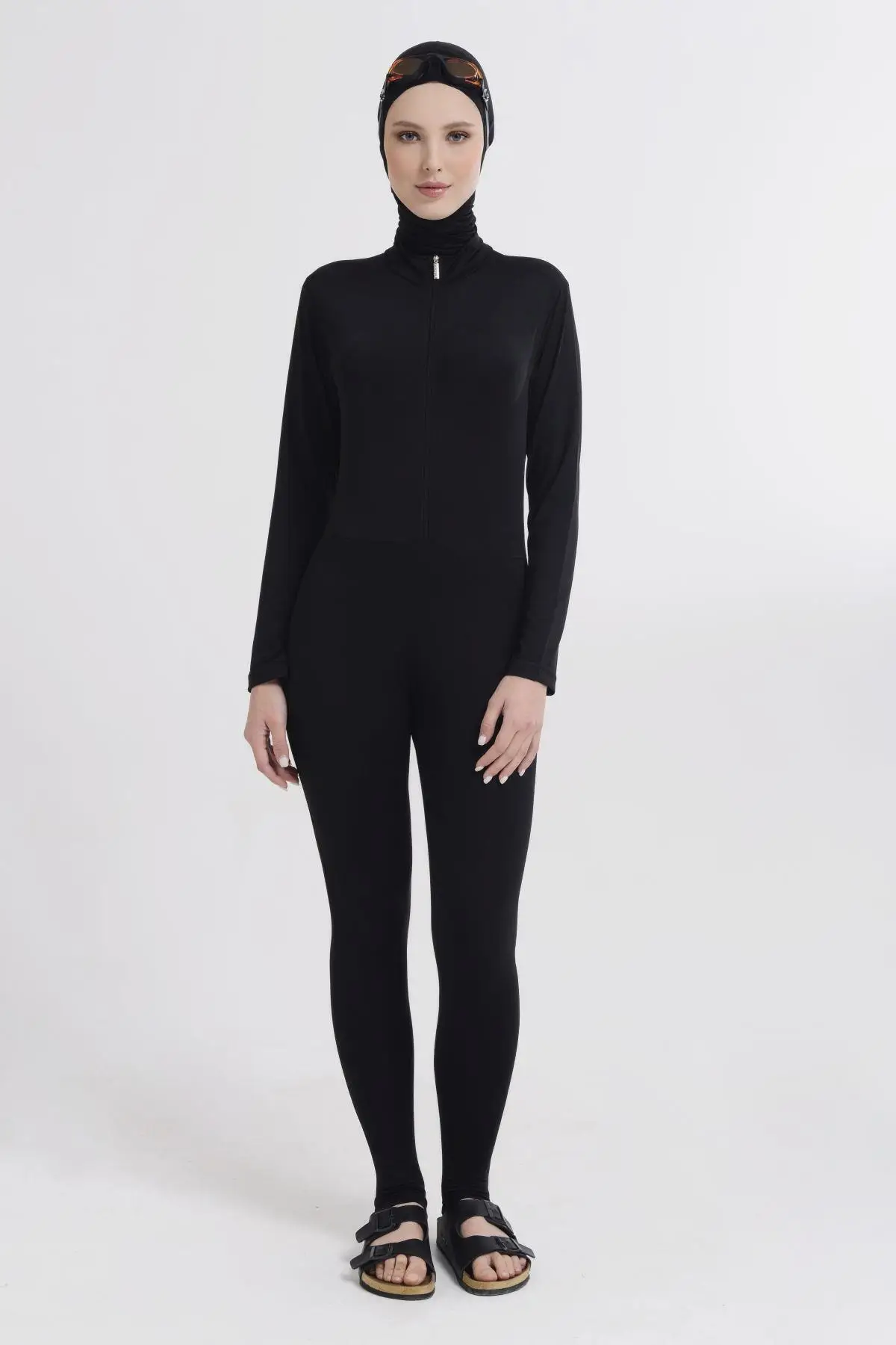 

Мусульманский буркине черный комбинезон для дайвинга, купальник для бассейна, модная летняя одежда, хиджаб, спортивный купальник, Исламски...