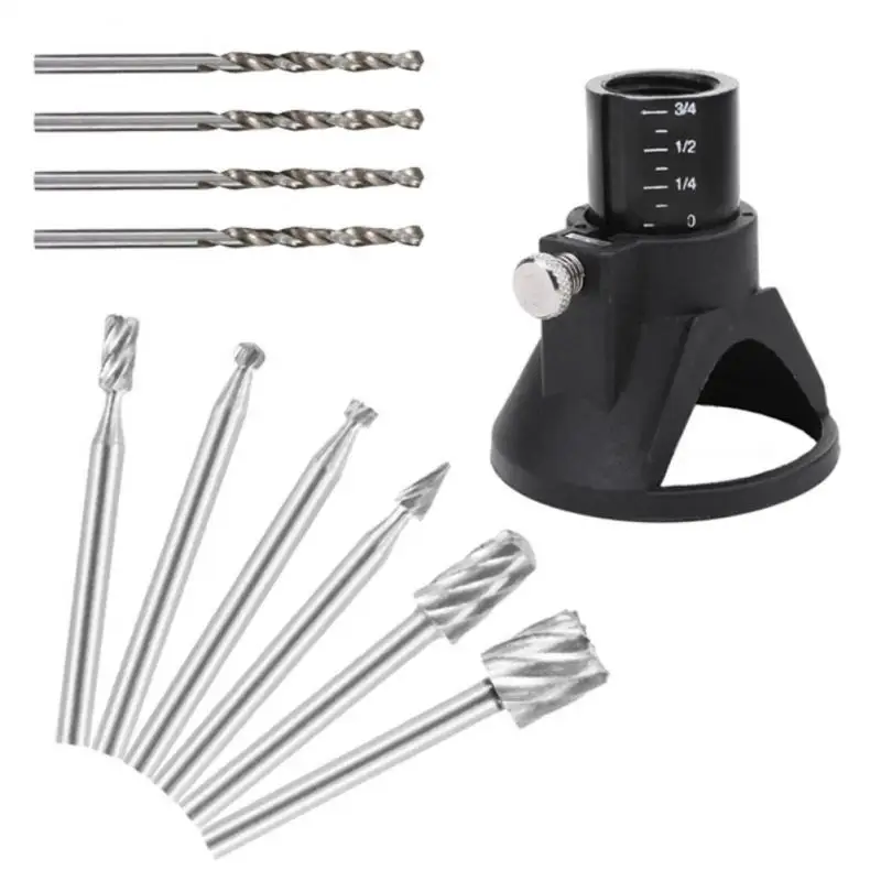 

11PCS/Set Rotary Tools Dedicated Locator Set Grinding Locator With Twist Drill Bit Wood Rotary Files Power Tools Accessories
