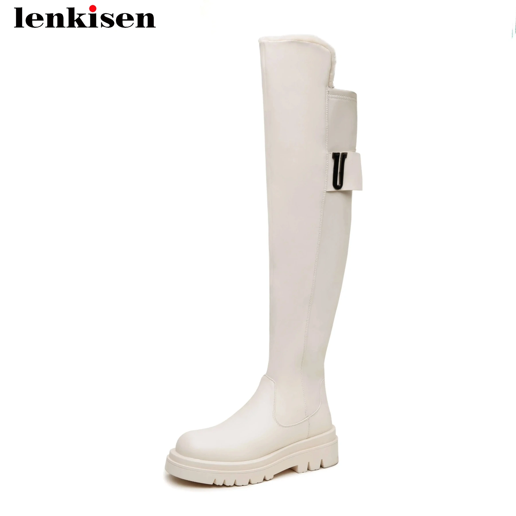 

Krazinog Pot большой размер 43 сохраняющие тепло шерсть высокие сапоги Зимняя обувь на платформе Элегантные повседневные Элегантные женские Сапоги выше колена