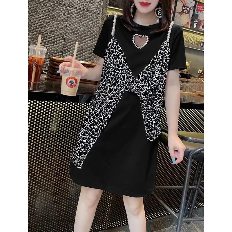 

Женское мини-платье с коротким рукавом, летнее ТРАПЕЦИЕВИДНОЕ ПЛАТЬЕ в стиле пэчворк, элегантная шикарная одежда, Z146, 2023