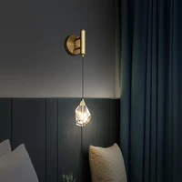 lamp wall nordic small crystal chandelier decoration sconce light bedroom bedside living room luxury copper new wall lamp