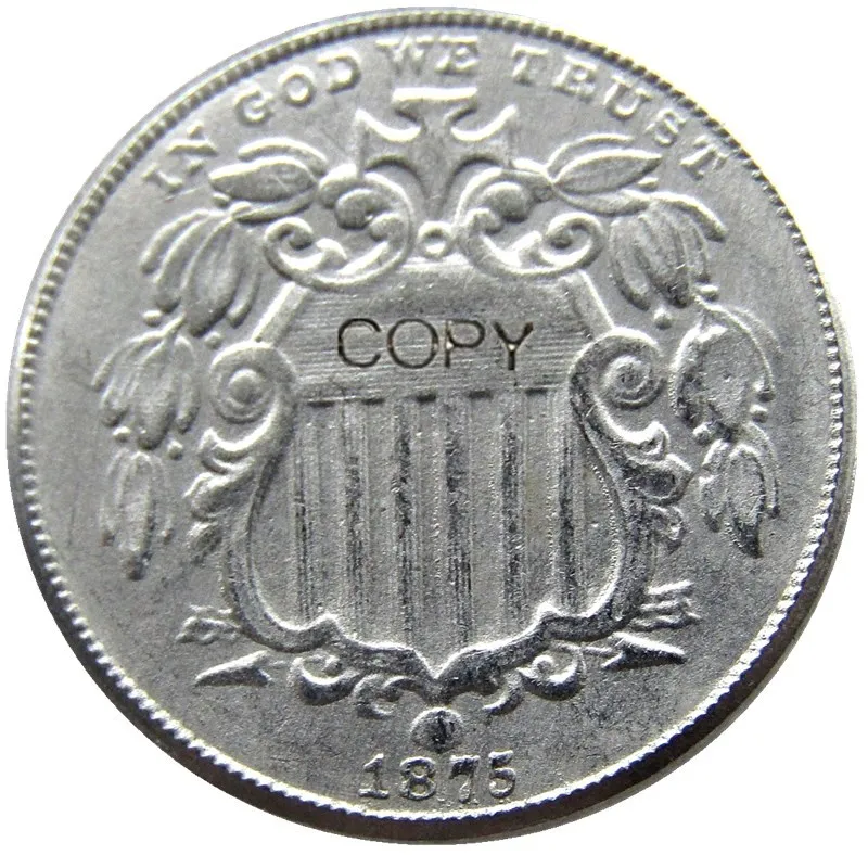 США 1875 щит никель пять центов копия декоративная монета