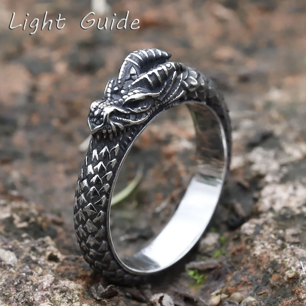 

2022 NEW 316L Stainless steel nose viking men ring Dragon Animal Pagan Odin Amulet scandinavian fashion jewelry free shipping