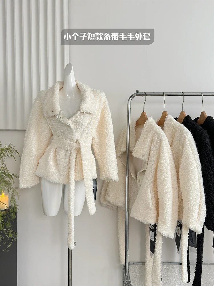 Женское белое пальто из искусственного кроличьего меха теплое модное Harajuku