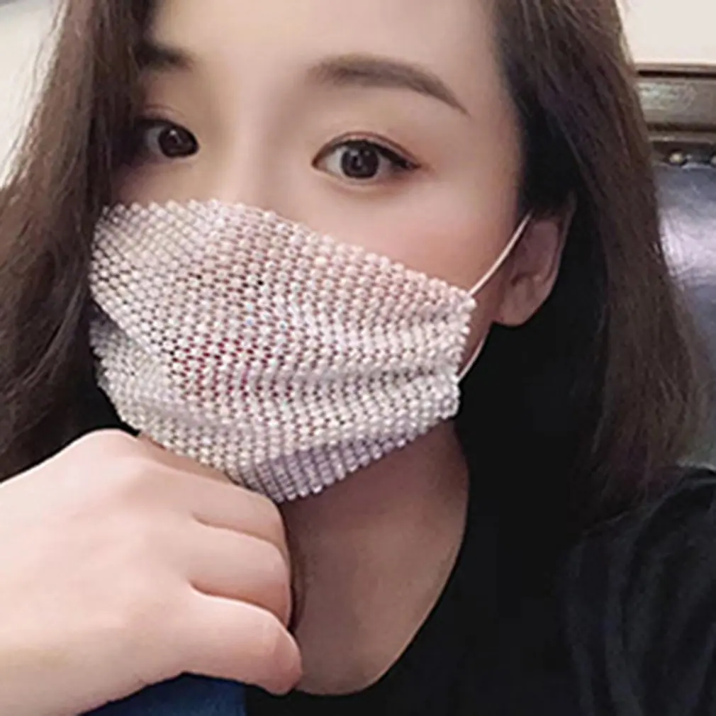 PM2.5 Breathable Outdoor Windproof Dustproof Cycling Bring crystal Diamond Full Face Mask Unisex Washable Mouth 2020 |