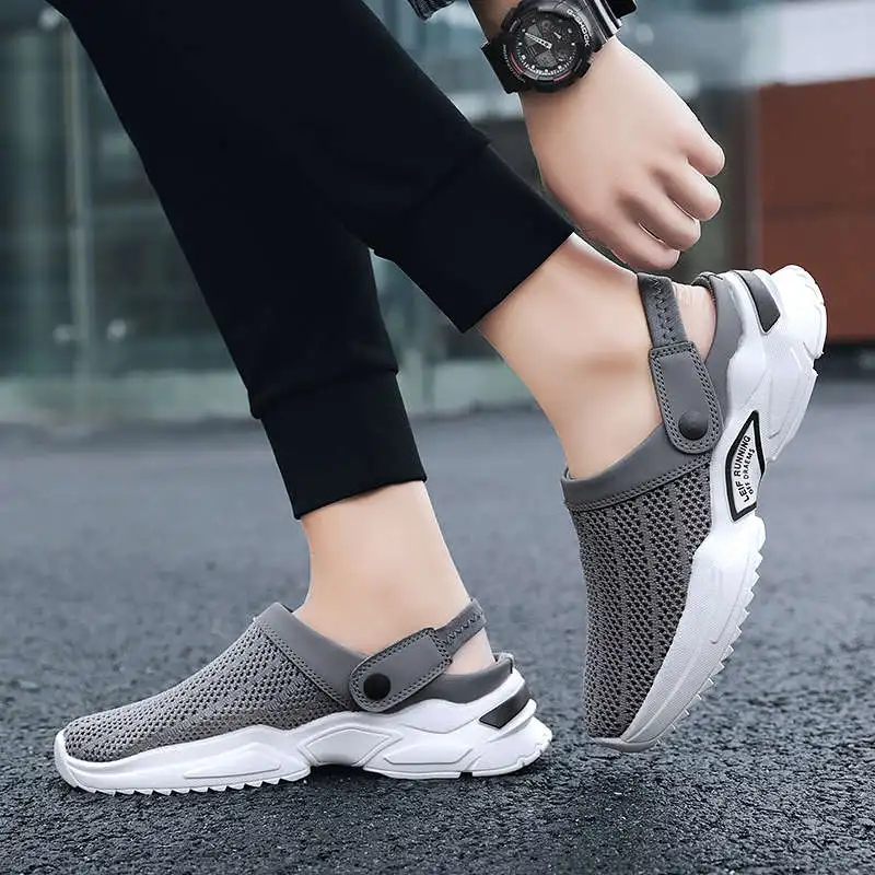 

High Top Sandals Man Summer Chsussures Summer Flip Flops Plus Number Men's Shoes Grey Male Sneakers Thick Tennis Roller Skates