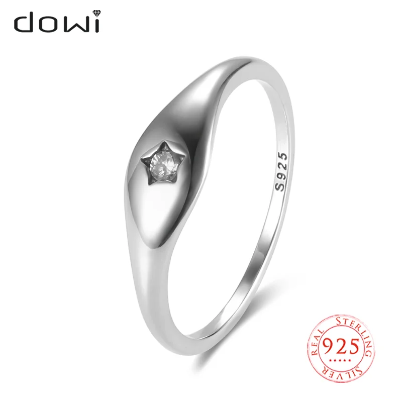 

Dowi Retro Rings for Women 925 Silver Zircon Star Rings Couple Jewelry Cute for Female Women Men Birthday Party Wedding Gift