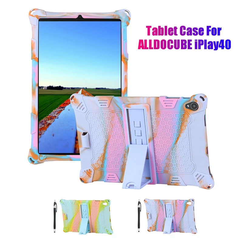 

Tablet Case for ALLDOCUBE IPlay40 Tablet 10.4 Inch Silicone Case Adjustable Tablet Stand with Pen