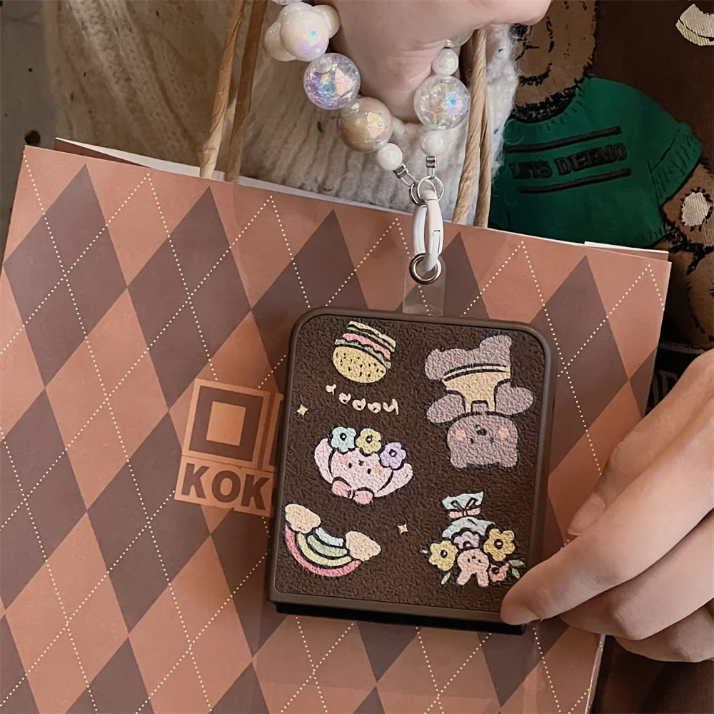 Роскошный милый мультяшный чехол для телефона с жемчужной цепочкой Samsung Galaxy Z Flip 5