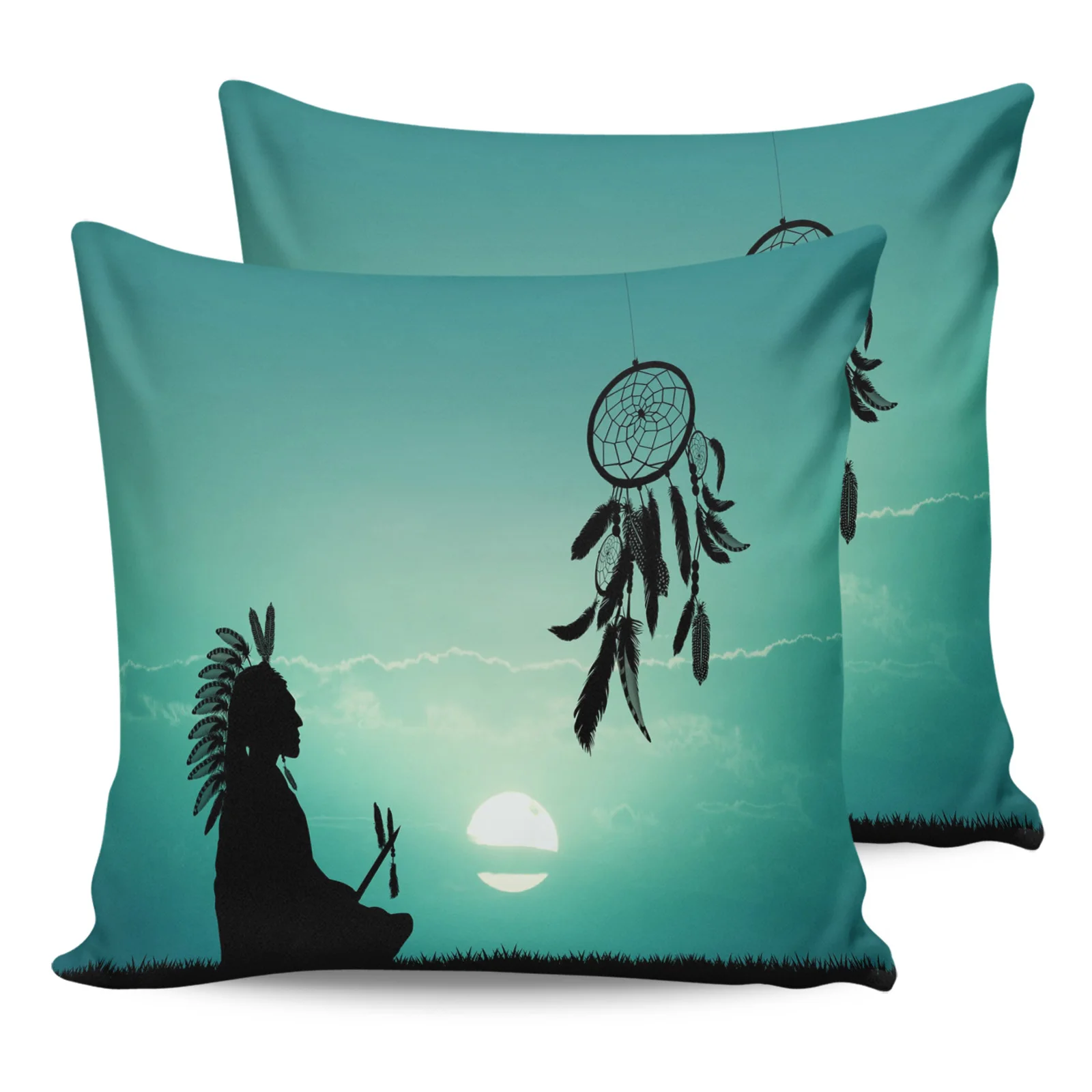 

Чехол с изображением Ловца снов, человека, природы, подушки, домашний декор для дивана, наволочка для гостиной, комплект из двух предметов, д...