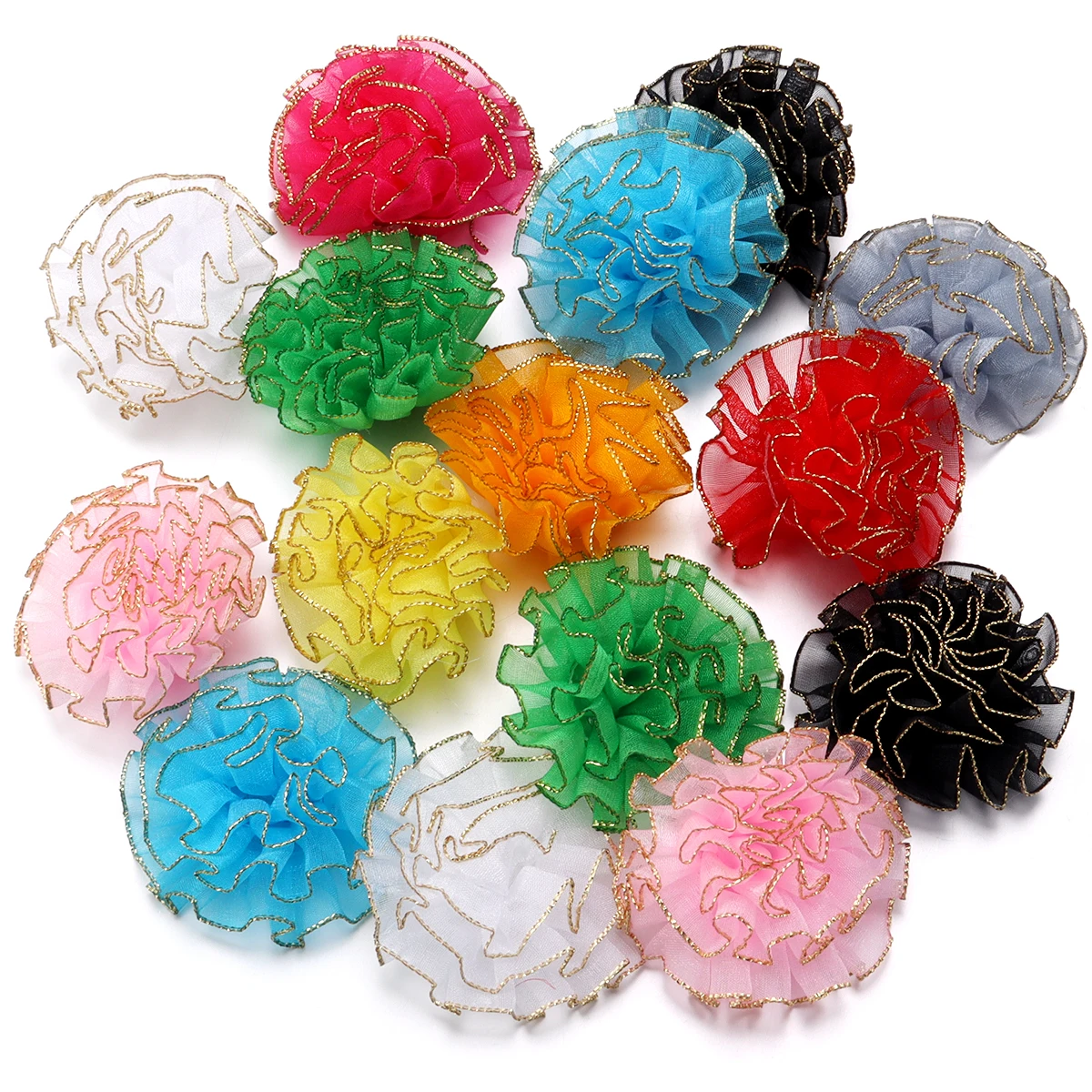 

Искусственные цветочные головки из шифона, 10 шт.