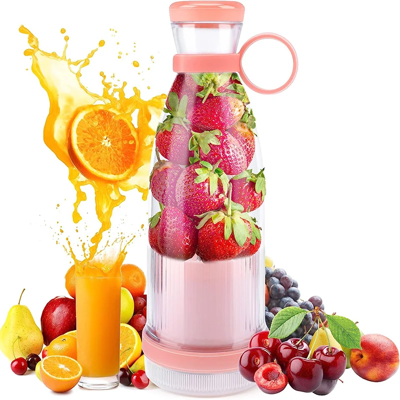 Rechargeable Mixers Fresh Fruit Juicers Blue/Pink Usb Portable Juice Bottle Mini Fast Electric Blender Smoothie Ice Maker