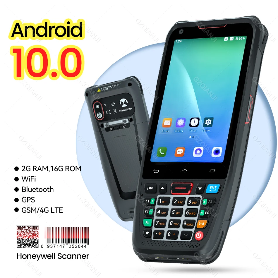 2022 Android 10 PDA портативный терминал с Honeywell считывателем штрих-кодов 1D 2D сканер