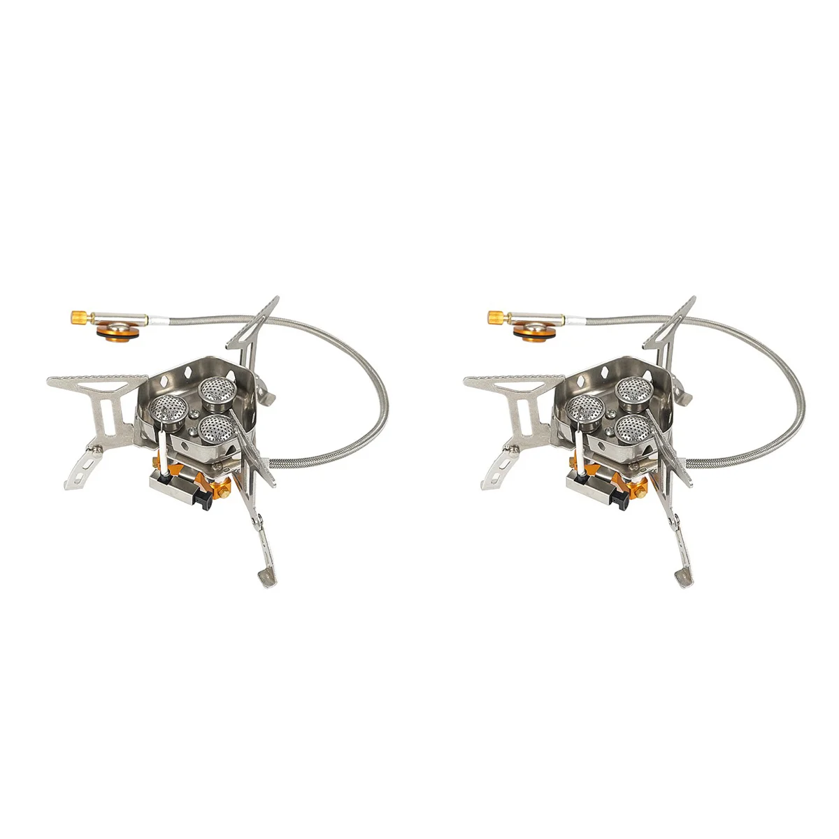 

2 pcs Portable Stove Triple-Head Stove Multipurpose Stove Camping Accessory