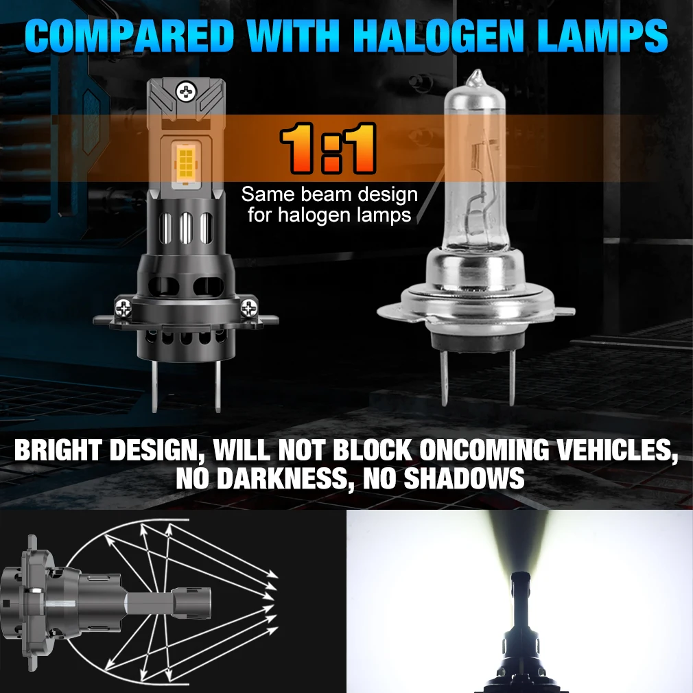 Фото XSTORM H7 LED Canbus автомобильная лампа для фар, беспроводная, 120 Вт, CSP, для автомобильных фар, диодные лампы H7 Turbo LED, 12 В, 6000K №5