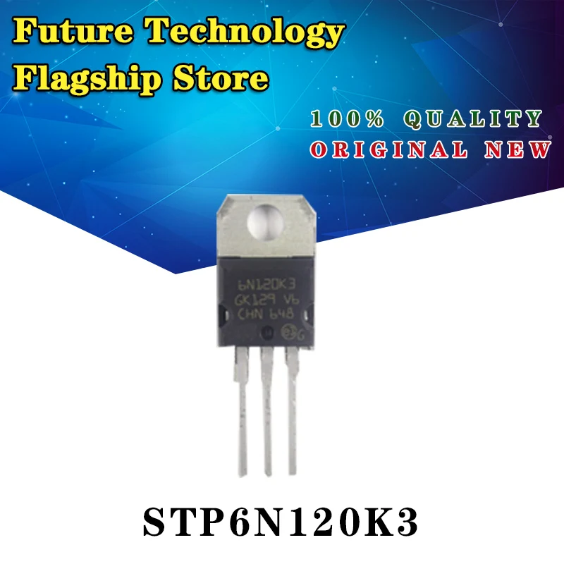 

10 шт./лот STP6N120K3 6N120K3 6N120 или STP6N95K5 6N95K5 STF6N95K5 TO-220 6A 1200V N-ch Power MOSFET