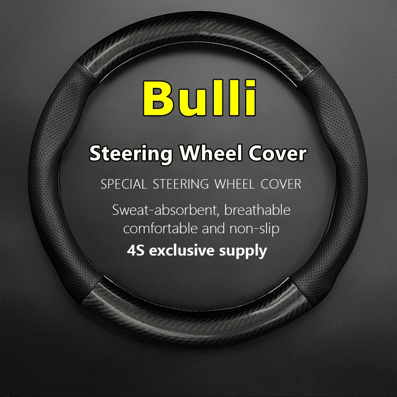 

Non-slip Case For VW Volkswagen Bulli Steering Wheel Cover Genuine Leather Carbon Fiber