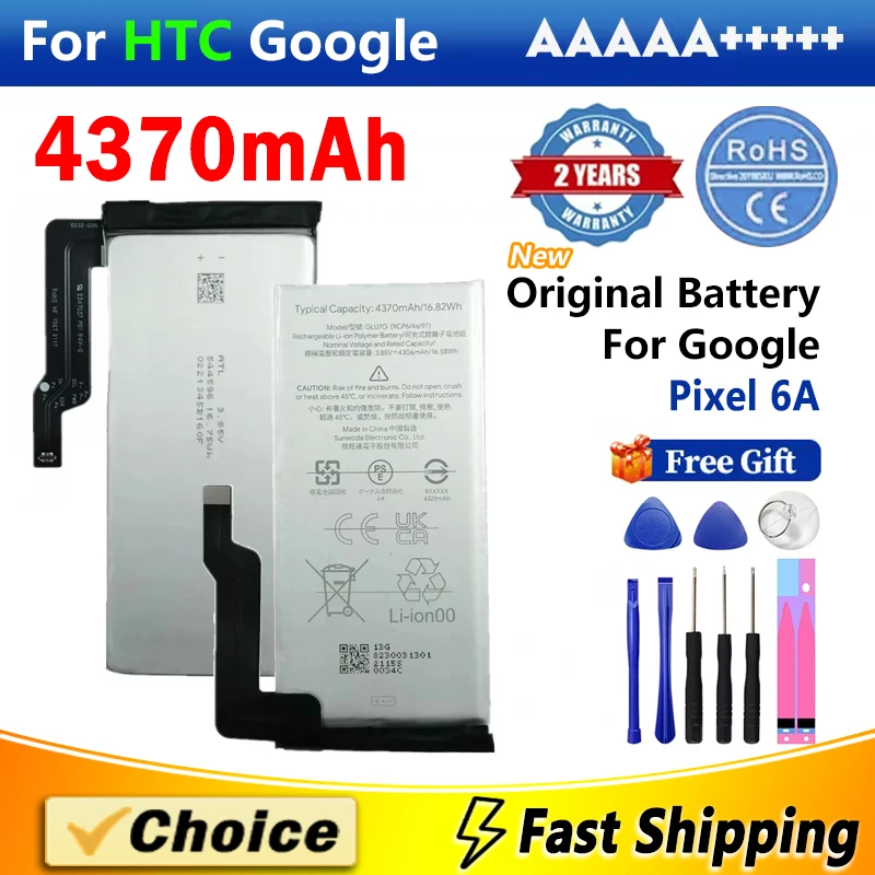 1 шт. 4370 мАч 100% оригинальный аккумулятор для HTC Google Pixel 6A 6 A Pixel6A GLU7G новый сменный