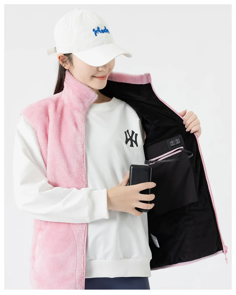 Жилет флисовый с подогревом для мужчин и женщин теплый зимний жилет Usb-подогревом