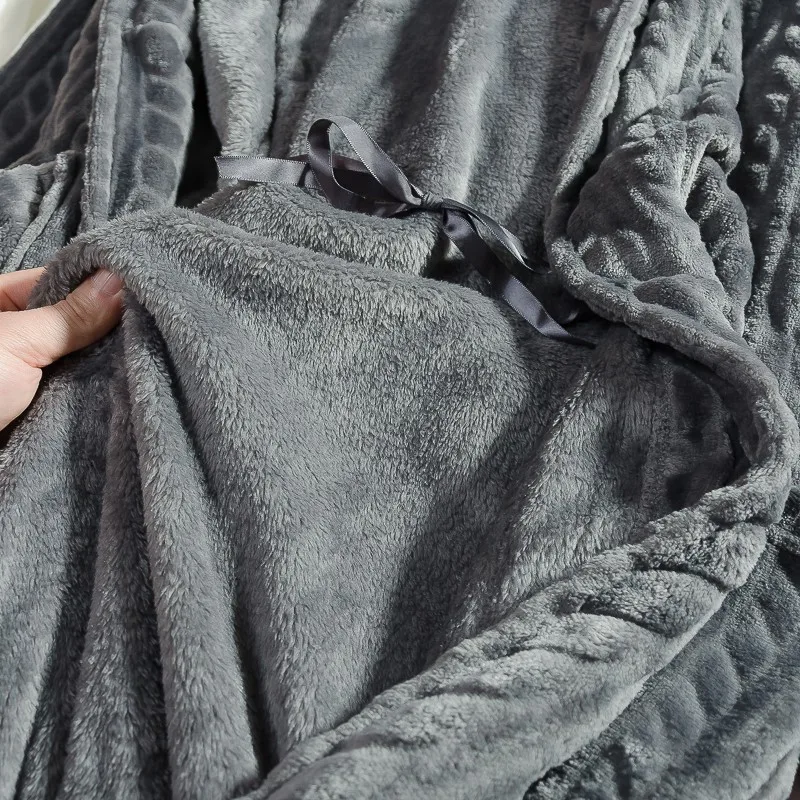 Couples Fall/Winter Love Men Robe Coral Wool Bathrobe Long Flannel Home Sleep Wear Gown