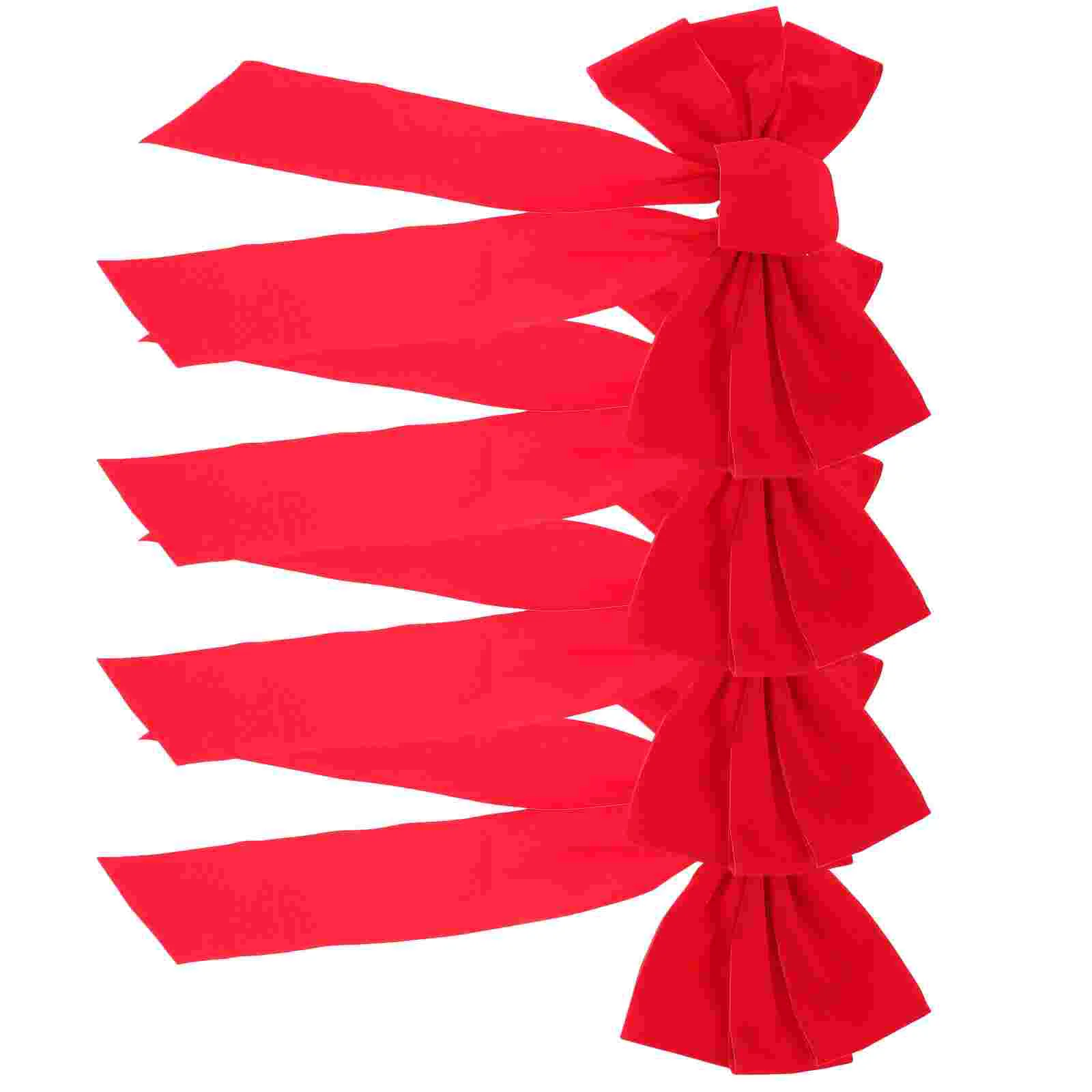 

4Pcs Christmas Wreath Bows, Red Lint Hanging Bowkont Ornament for Christmas Tree Garland Gifts Party Decor ( 25x40CM )