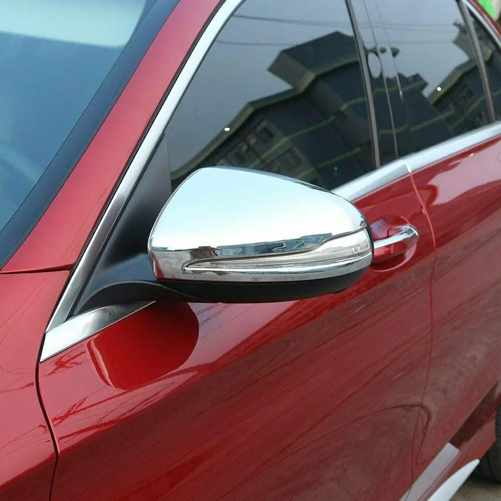 

Silver Rearview Mirror Cover For Benz C W205 E W213 GLC X253 16-19