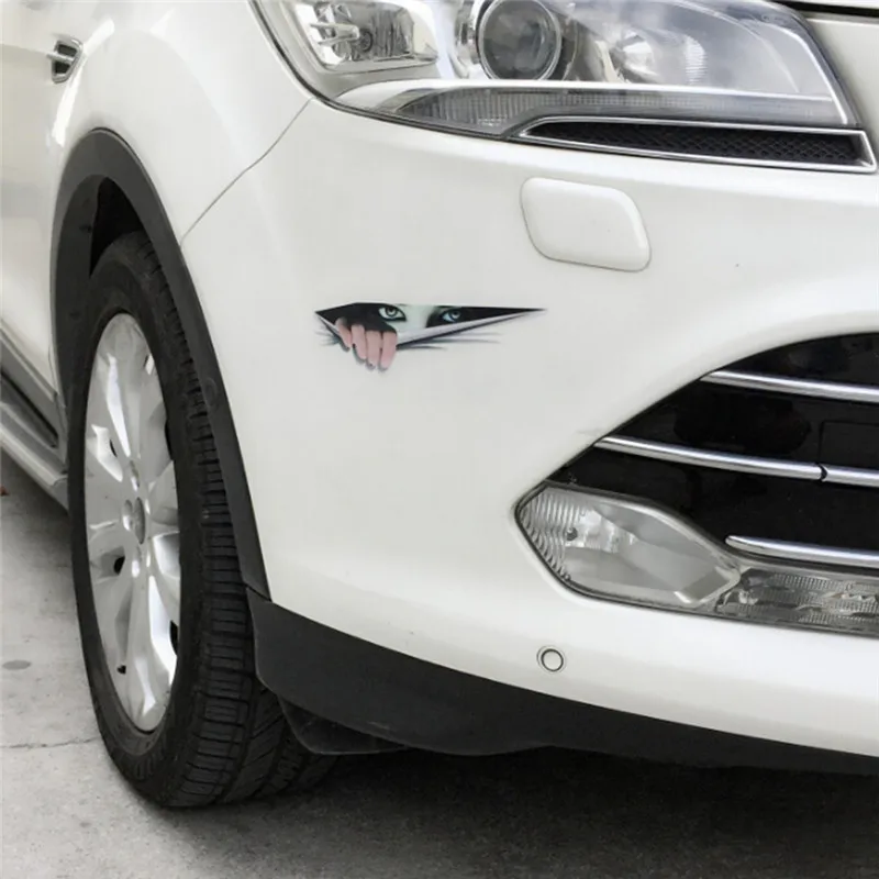 

1Pcs Girl Eyes Voyeur Car Stickers 24x6cm Pvc Car Stickers Creative Car Decoration Stickers